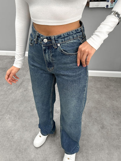 Blue Yıkamalı Straight Orj Jean