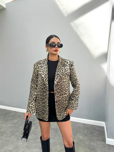 Leo Desenli Blazer Nubuk Ceket