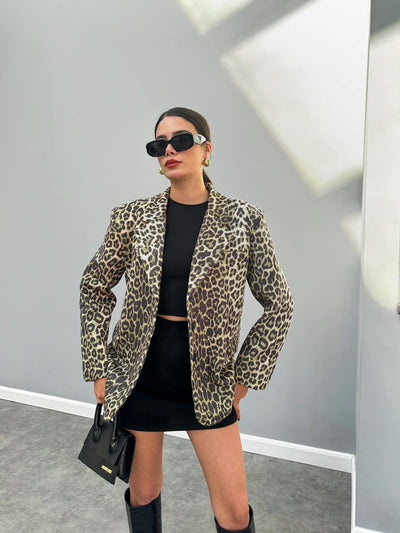 Leo Desenli Blazer Nubuk Ceket
