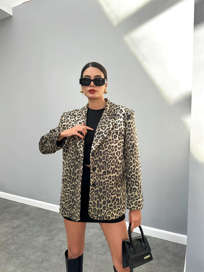 Leo Desenli Blazer Nubuk Ceket