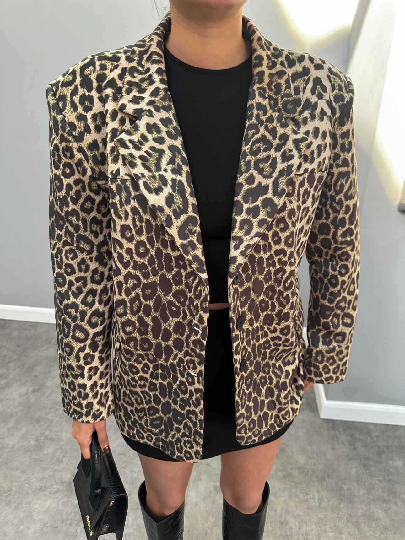 Leo Desenli Blazer Nubuk Ceket
