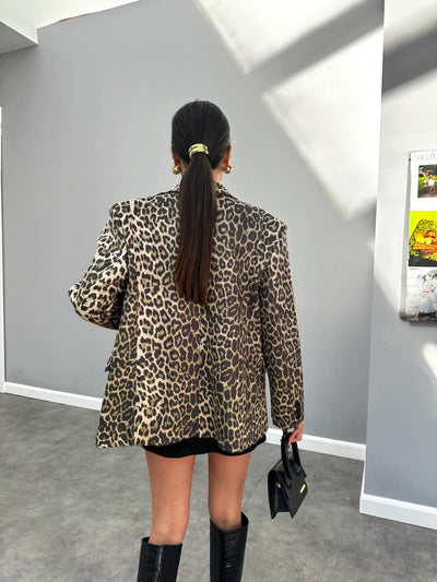 Leo Desenli Blazer Nubuk Ceket