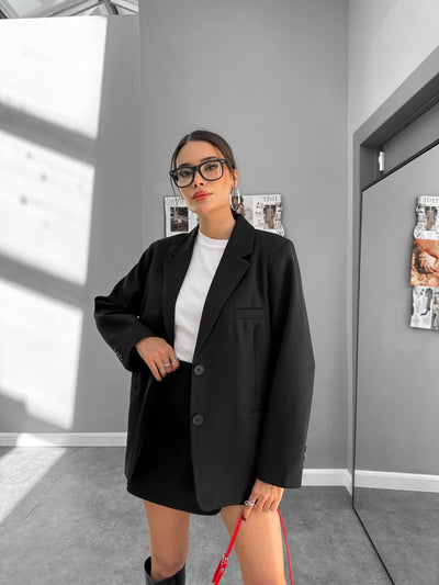 Oversize Düğmeli Blazer Ceket