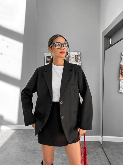 Oversize Düğmeli Blazer Ceket