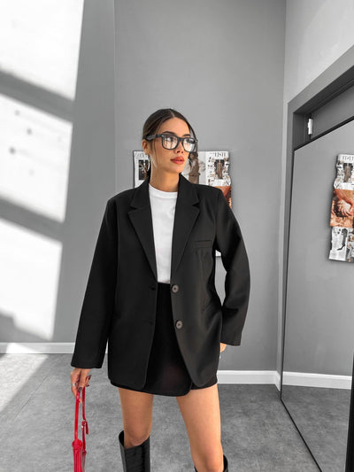 Oversize Düğmeli Blazer Ceket