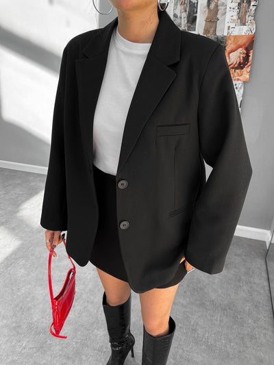 Oversize Düğmeli Blazer Ceket