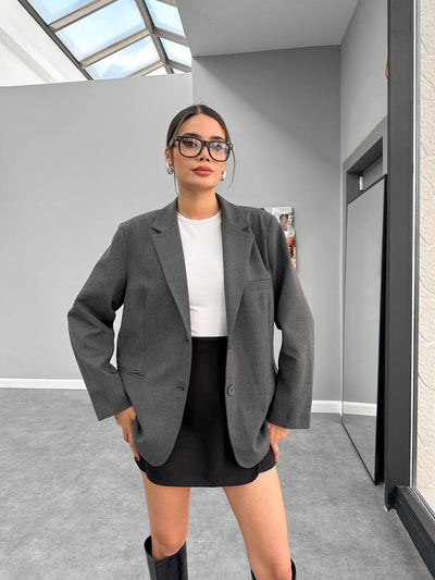 Oversize Düğmeli Blazer Ceket