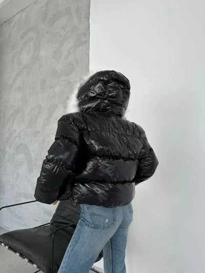 RUGAN KAPÜŞON KÜRKLÜ ŞİŞME MONT