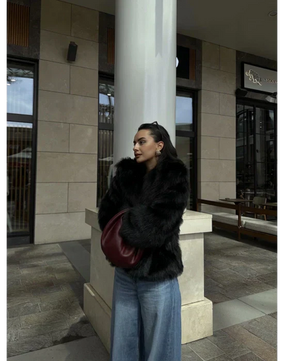 Siyah Premium Kürk Kaban